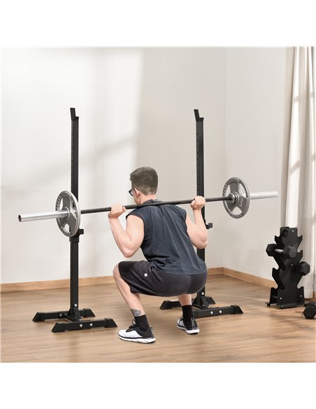 HOMCOM Heavy Duty Weights Bar Barbell Squat Stand Stands Barbell Rack Spotter GYM Fitness Power Rack Holder Bench New A91-174V01 - pic 94881 | FastDaddyshop