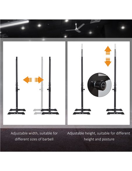 HOMCOM Heavy Duty Weights Bar Barbell Squat Stand Stands Barbell Rack Spotter GYM Fitness Power Rack Holder Bench New A91-174V01 - pic 94883 | FastDaddyshop