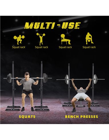 HOMCOM Heavy Duty Weights Bar Barbell Squat Stand Stands Barbell Rack Spotter GYM Fitness Power Rack Holder Bench New A91-174V01