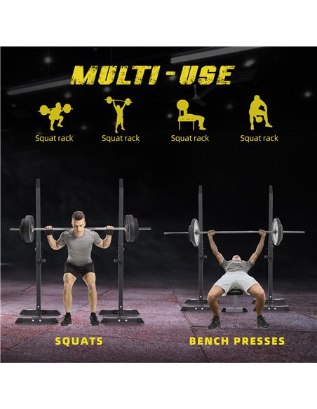 HOMCOM Heavy Duty Weights Bar Barbell Squat Stand Stands Barbell Rack Spotter GYM Fitness Power Rack Holder Bench New A91-174V01 - pic 94884 | FastDaddyshop
