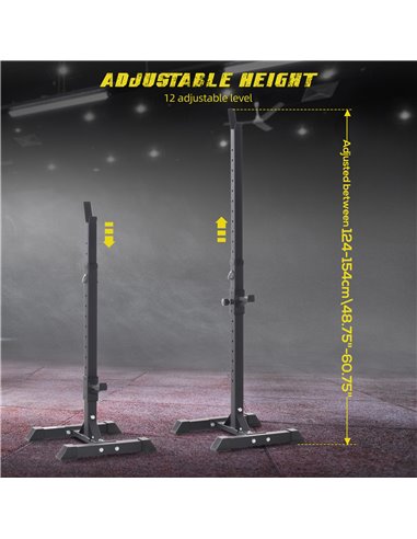 HOMCOM Heavy Duty Weights Bar Barbell Squat Stand Stands Barbell Rack Spotter GYM Fitness Power Rack Holder Bench New A91-174V01