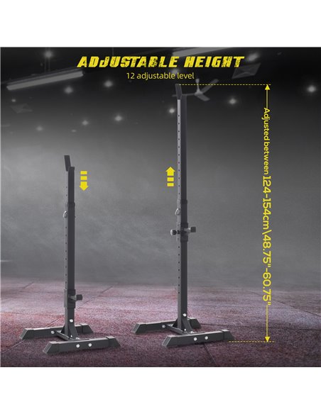 HOMCOM Heavy Duty Weights Bar Barbell Squat Stand Stands Barbell Rack Spotter GYM Fitness Power Rack Holder Bench New A91-174V01 - pic 94885 | FastDaddyshop