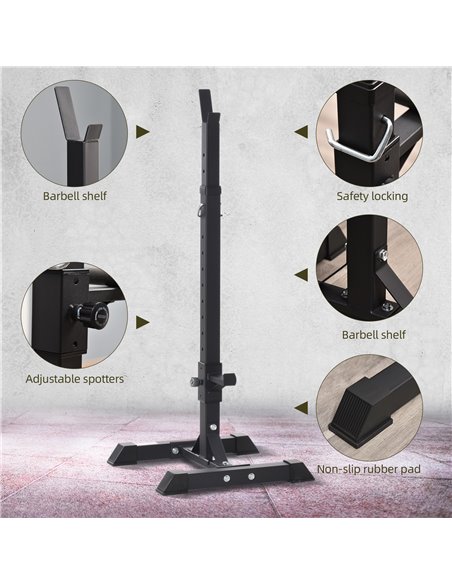 HOMCOM Heavy Duty Weights Bar Barbell Squat Stand Stands Barbell Rack Spotter GYM Fitness Power Rack Holder Bench New A91-174V01 - pic 94886 | FastDaddyshop