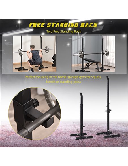HOMCOM Heavy Duty Weights Bar Barbell Squat Stand Stands Barbell Rack Spotter GYM Fitness Power Rack Holder Bench New A91-174V01 - pic 94887 | FastDaddyshop