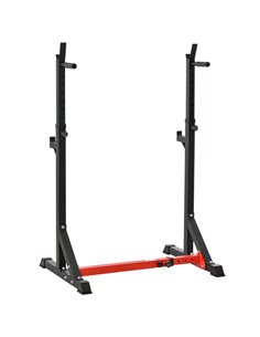 HOMCOM Barbell Rack Squat Dip Stand Weight Lifting Bench Press Home Gym Adjustable Multi-Use Station Fitness Workout Equ A91-071