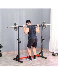 HOMCOM Barbell Rack Squat Dip Stand Weight Lifting Bench Press Home Gym Adjustable Multi-Use Station Fitness Workout Equ A91-071 2