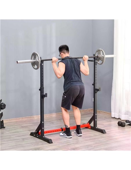 HOMCOM Barbell Rack Squat Dip Stand Weight Lifting Bench Press Home Gym Adjustable Multi-Use Station Fitness Workout Equ A91-071 - pic 94890 | FastDaddyshop