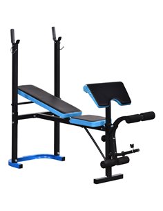 HOMCOM Adjustable Weight Bench with Leg Developer Barbell Rack for Lifting and Strength Training Multifunctional Workout Station