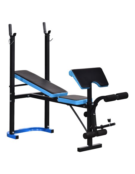 HOMCOM Adjustable Weight Bench with Leg Developer Barbell Rack for Lifting and Strength Training Multifunctional Workout Station - pic 94925 | FastDaddyshop