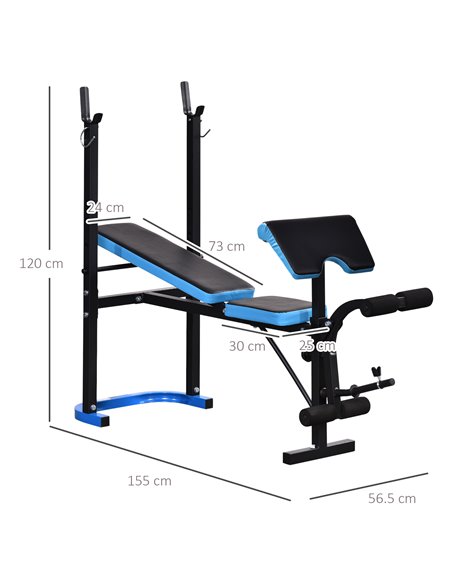 HOMCOM Adjustable Weight Bench with Leg Developer Barbell Rack for Lifting and Strength Training Multifunctional Workout Station - pic 94927 | FastDaddyshop