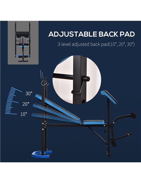 HOMCOM Adjustable Weight Bench with Leg Developer Barbell Rack for Lifting and Strength Training Multifunctional Workout Station - pic 94928 | FastDaddyshop