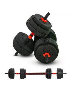 HOMCOM 25kg 2 IN 1 Adjustable Dumbbells Weight Set, Dumbbell Hand Weight Barbell for Body Fitness, Lifting Training for Home, Of