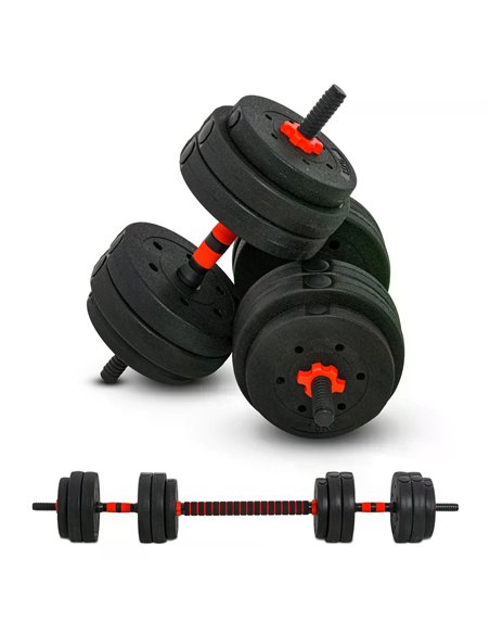 HOMCOM 25kg 2 IN 1 Adjustable Dumbbells Weight Set, Dumbbell Hand Weight Barbell for Body Fitness, Lifting Training for Home, Of - pic 94943 | FastDaddyshop