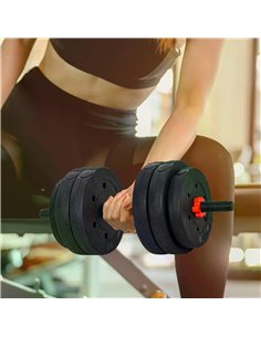 HOMCOM 25kg 2 IN 1 Adjustable Dumbbells Weight Set, Dumbbell Hand Weight Barbell for Body Fitness, Lifting Training for Home, Of 2