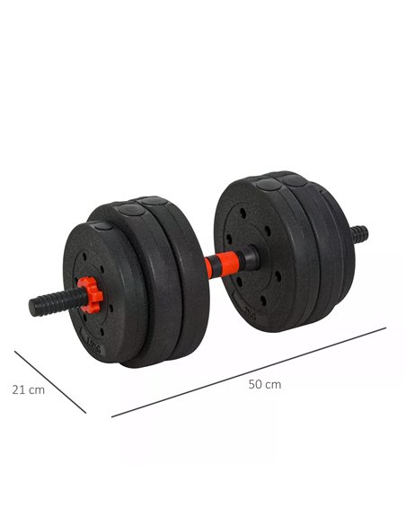 HOMCOM 25kg 2 IN 1 Adjustable Dumbbells Weight Set, Dumbbell Hand Weight Barbell for Body Fitness, Lifting Training for Home, Of - pic 94945 | FastDaddyshop