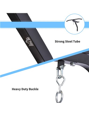HOMCOM Punching Bag Hanger Wall Mount Bracket Kick Boxing MMA Training Frame Home Fitness Workout Pull Up Bar, Black A91-051V01B