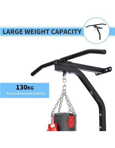 HOMCOM Punching Bag Hanger Wall Mount Bracket Kick Boxing MMA Training Frame Home Fitness Workout Pull Up Bar, Black A91-051V01B