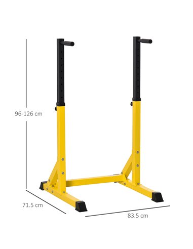 HOMCOM Dip Station Chin Up Parallel Bars Pull Up Power Tower Home Gym Workout Bicep Tricep Fitness Equipment Height Adjustable A