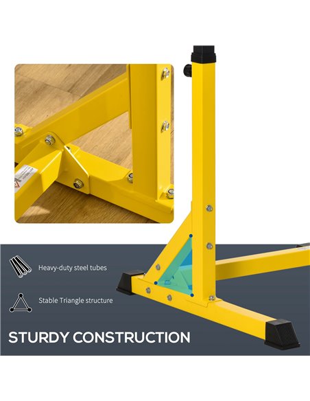 HOMCOM Dip Station Chin Up Parallel Bars Pull Up Power Tower Home Gym Workout Bicep Tricep Fitness Equipment Height Adjustable A - pic 94966 | FastDaddyshop
