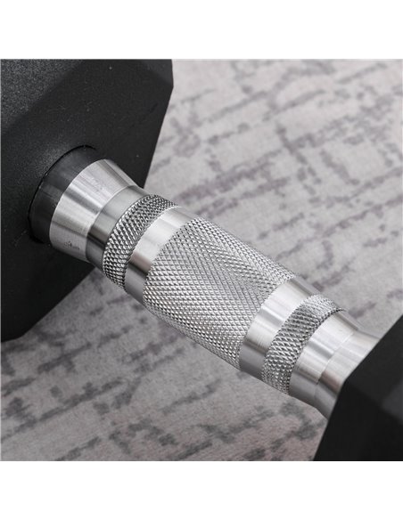 HOMCOM 2x12.5kg Rubber Hex Dumbbell Portable Hand Weights Dumbbell Home Gym Workout Fitness Hand Dumbbell A91-P025 - pic 94996 | FastDaddyshop
