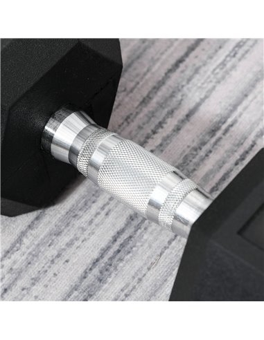 HOMCOM Fitness Fortifiers: 2x15kg Rubber Hex Dumbbells, Non-Slip Grip for Home Gym Workouts, Jet Black A91-P026