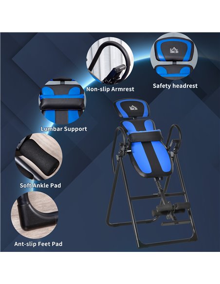 HOMCOM Foldable Gravity Inversion Table, Back Therapy Fitness Bench, with Soft Ankle Cushions, for Home A90-258 - pic 95019 | FastDaddyshop