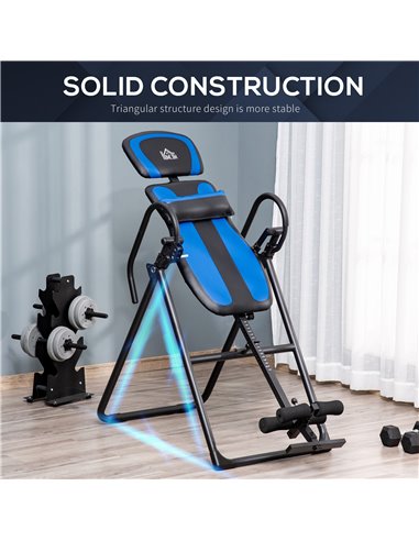 HOMCOM Foldable Gravity Inversion Table, Back Therapy Fitness Bench, with Soft Ankle Cushions, for Home A90-258