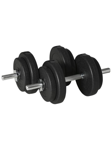 HOMCOM 20KG Adjustable Weights Dumbbells Set, Dumbbell Hand Weights for Home Office Gym Body Fitness Lifting Training, Black A91 - pic 95024 | FastDaddyshop