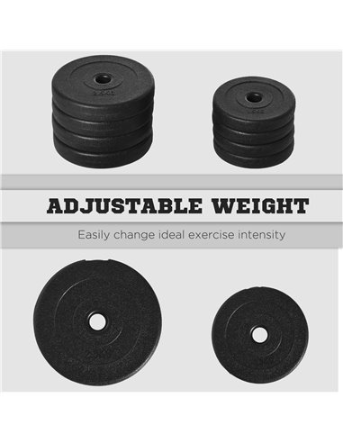 HOMCOM 20KG Adjustable Weights Dumbbells Set, Dumbbell Hand Weights for Home Office Gym Body Fitness Lifting Training, Black A91