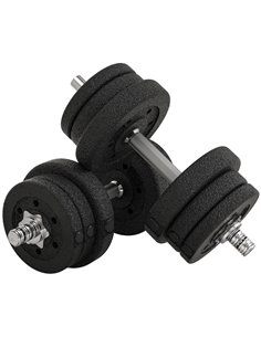 HOMCOM 25KG Adjustable Weights Dumbbells Set, Dumbbell Hand Weights for Home Office Gym Body Fitness Lifting Training, Black A91