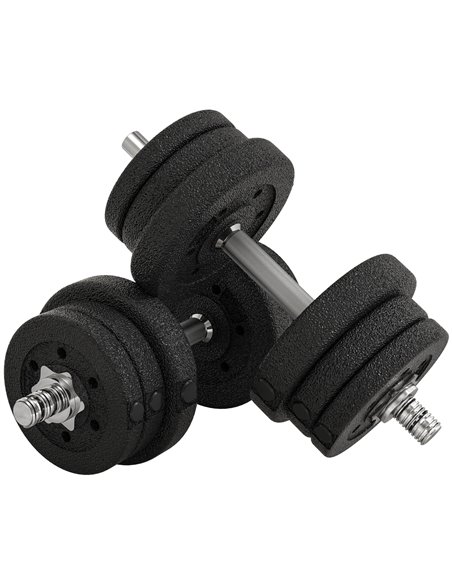 HOMCOM 25KG Adjustable Weights Dumbbells Set, Dumbbell Hand Weights for Home Office Gym Body Fitness Lifting Training, Black A91 - pic 95033 | FastDaddyshop