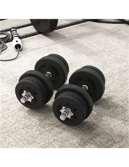 HOMCOM 25KG Adjustable Weights Dumbbells Set, Dumbbell Hand Weights for Home Office Gym Body Fitness Lifting Training, Black A91 - pic 95040 | FastDaddyshop