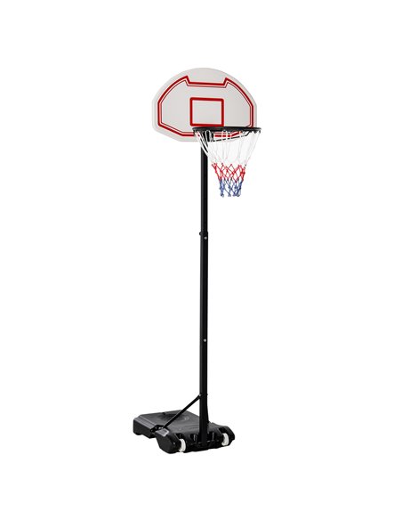 HOMCOM Portable Basketball Hoop: Wheeled Stand for Indoor & Outdoor Play, Adjustable Height, Monochrome Design A61-003 - pic 95069 | FastDaddyshop