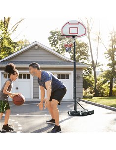 HOMCOM Portable Basketball Hoop: Wheeled Stand for Indoor & Outdoor Play, Adjustable Height, Monochrome Design A61-003 2