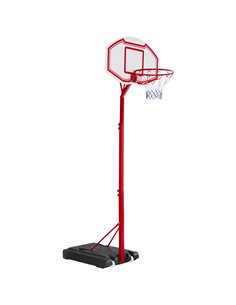 HOMCOM Steel Basketball Stand Height Adjustable Hoop Backboard Red A61-005