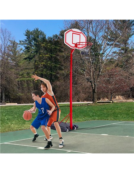 HOMCOM Steel Basketball Stand Height Adjustable Hoop Backboard Red A61-005 - pic 95079 | FastDaddyshop