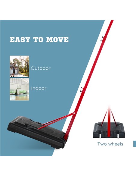 HOMCOM Steel Basketball Stand Height Adjustable Hoop Backboard Red A61-005 - pic 95083 | FastDaddyshop