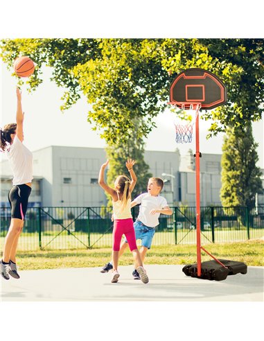 HOMCOM Adjustable Basketball Hoop: Sturdy Steel Frame for Indoor & Outdoor Play, Fun for All Ages, Black and Red A61-015