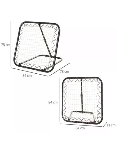 HOMCOM Angle Adjustable Rebounder Net Goal Training Set Football, Baseball, Basketball Daily Training, Black A90-223WT