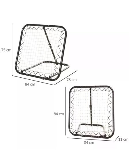 HOMCOM Angle Adjustable Rebounder Net Goal Training Set Football, Baseball, Basketball Daily Training, Black A90-223WT - pic 95098 | FastDaddyshop