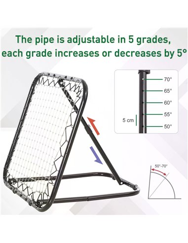 HOMCOM Angle Adjustable Rebounder Net Goal Training Set Football, Baseball, Basketball Daily Training, Black A90-223WT