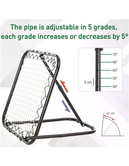 HOMCOM Angle Adjustable Rebounder Net Goal Training Set Football, Baseball, Basketball Daily Training, Black A90-223WT - pic 95099 | FastDaddyshop
