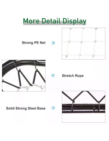 HOMCOM Angle Adjustable Rebounder Net Goal Training Set Football, Baseball, Basketball Daily Training, Black A90-223WT