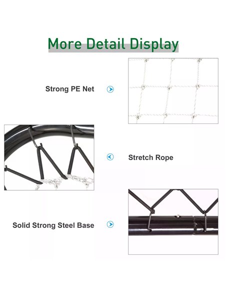 HOMCOM Angle Adjustable Rebounder Net Goal Training Set Football, Baseball, Basketball Daily Training, Black A90-223WT - pic 95102 | FastDaddyshop