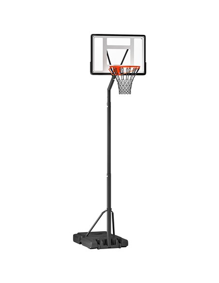 HOMCOM Adjustable Basketball Hoop Stand, Freestanding with Backboard & Wheels, 255-305cm, Black A61-013 - pic 95105 | FastDaddyshop