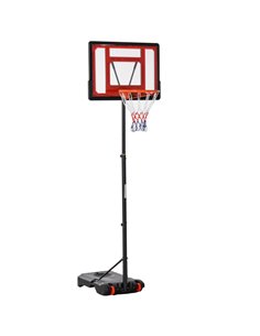 HOMCOM Portable Basketball Hoop Stand 160-210cm Adjustable Height Sturdy Rim Hoop w/ Large Wheels Stable Base & Net Free Standin