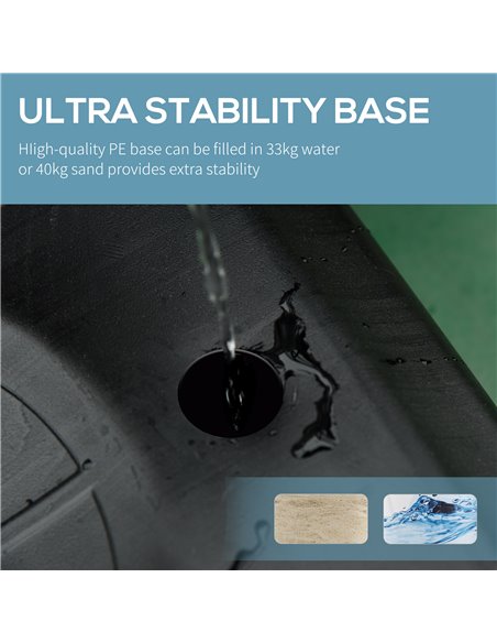 HOMCOM Portable Basketball Hoop Stand 160-210cm Adjustable Height Sturdy Rim Hoop w/ Large Wheels Stable Base & Net Free Standin - pic 95119 | FastDaddyshop