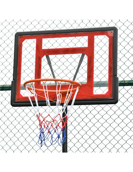 HOMCOM Portable Basketball Hoop Stand 160-210cm Adjustable Height Sturdy Rim Hoop w/ Large Wheels Stable Base & Net Free Standin - pic 95122 | FastDaddyshop