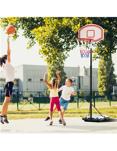 HOMCOM Adjustable Portable Basketball Stand, 175-215cm, with Sturdy Rim, Large Wheels, Stable Base, Net, Free Standing A61-020