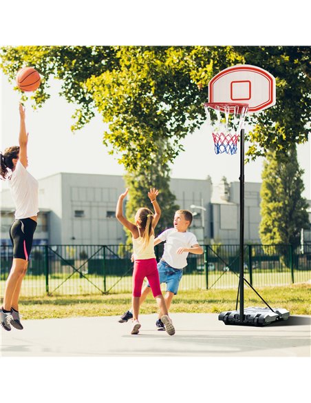HOMCOM Adjustable Portable Basketball Stand, 175-215cm, with Sturdy Rim, Large Wheels, Stable Base, Net, Free Standing A61-020 - pic 95124 | FastDaddyshop